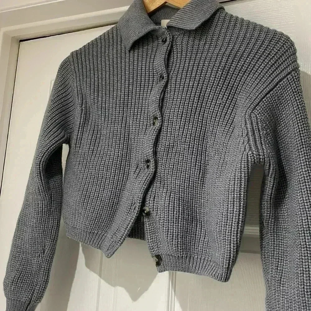 Merino Wool Cardigan Button Up